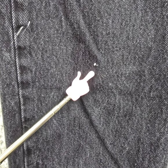 Levis 501‎ Jeans Mens 33x32 (Fits 30x30) Black Straight Button Fly Biker Denim - Picture 5 of 15